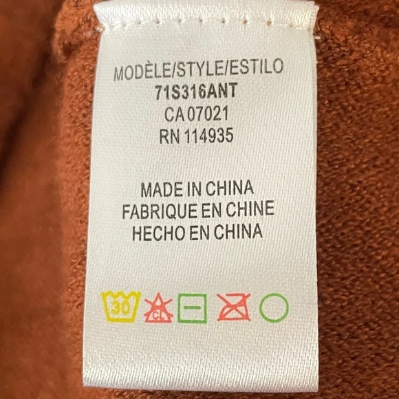 Moth Anthropologie Women's Pullover Rust Poncho Sweater Medium - Picture 8 of 11